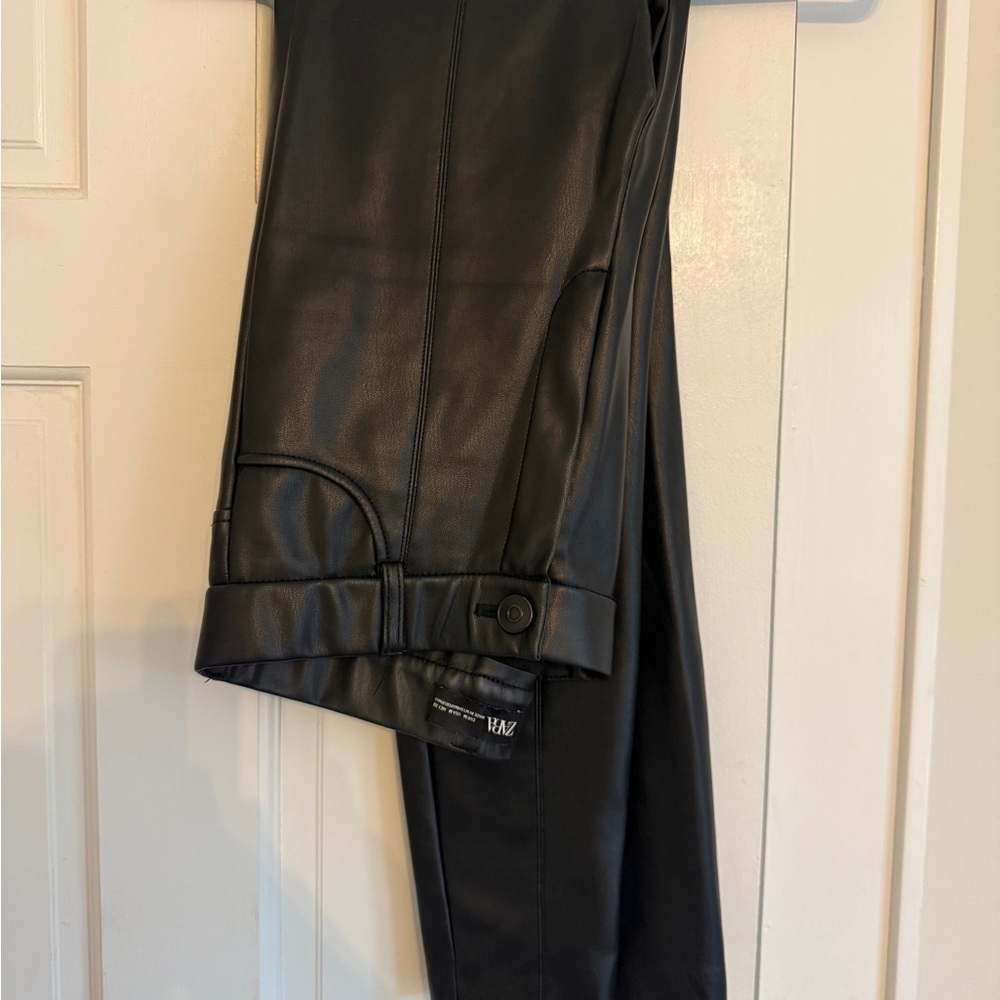 Zara Black Faux Leather Pants